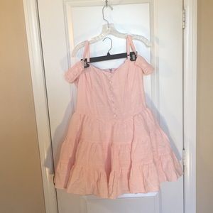 Light Pink Off-Shoulder Sugar Thrillz Mini Dress
